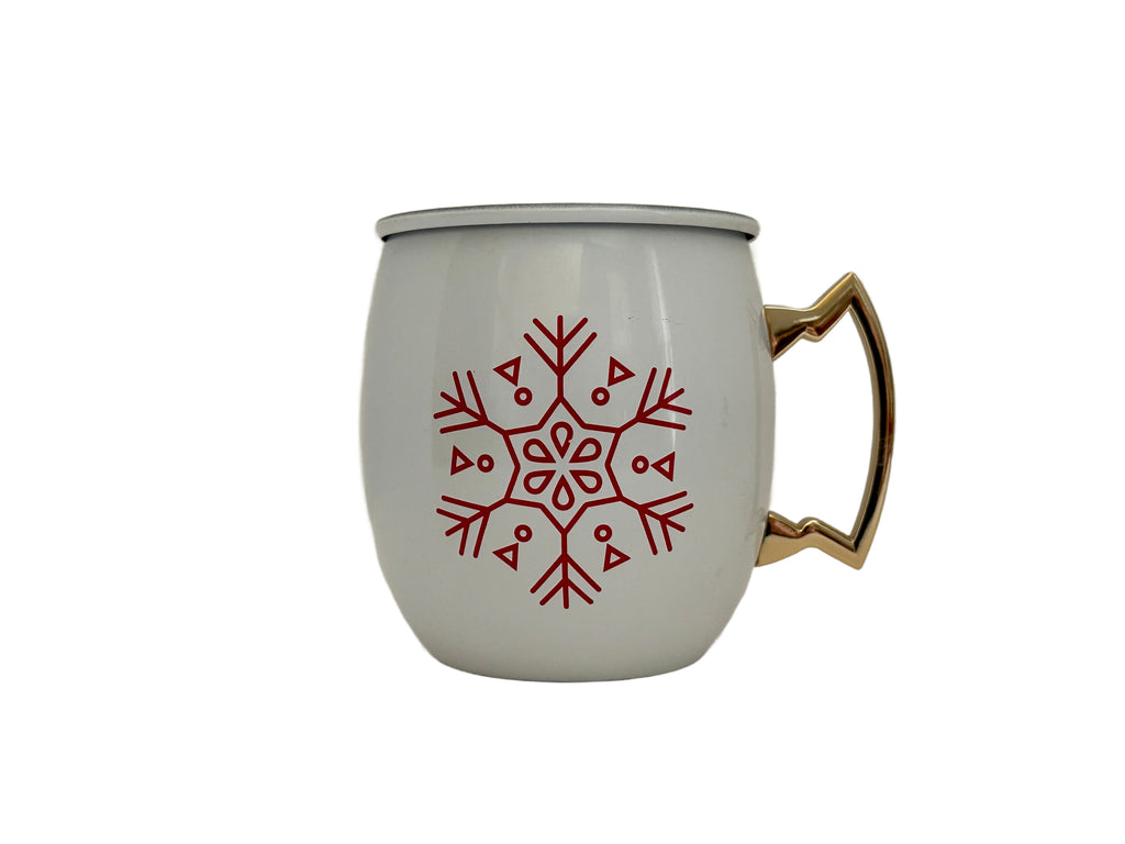 HOLIDAY MOSCOW MULE MUG CANDLE - WHITE - SNOWFLAKE
