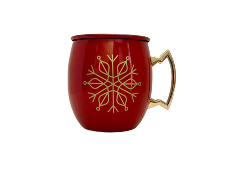 HOLIDAY MOSCOW MULE MUG CANDLE - RED SNOWFLAKE