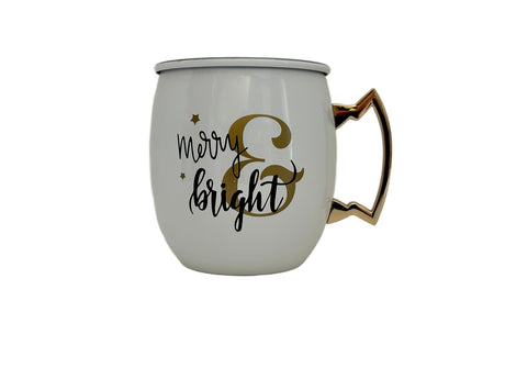 HOLIDAY MOSCOW MULE MUG CANDLE - WHITE - MERRY & BRIGHT