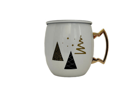 HOLIDAY MOSCOW MULE MUG CANDLE - WHITE - TREES