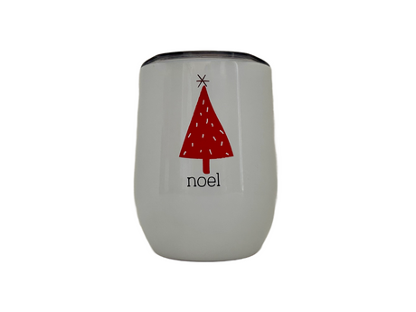 HOLIDAY WINE TUMBLER CANDLE - WHITE "NOEL"